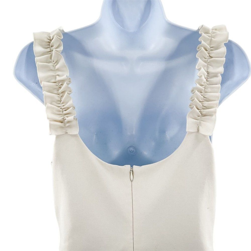 Likely Revolve Elana Sleeveless Ruffle Strap White Fitted Sheath Mini Dress - Picture 8 of 10